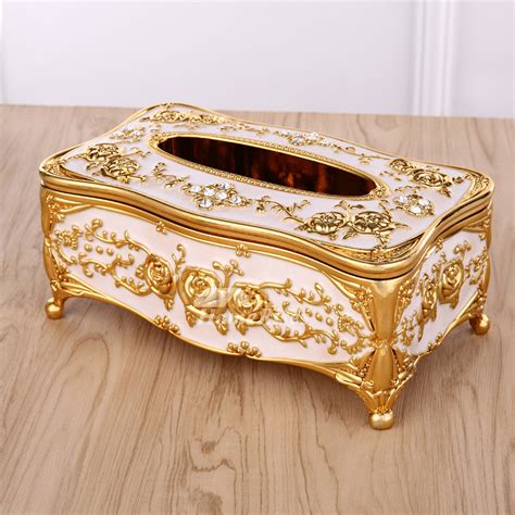 Best Luxury Silver Tissue Box Cover Gold Acrylic Rectangular Bedroom