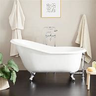 Image result for 57" Erica Cast Iron Clawfoot Tub - White Imperial Feet With Rolled Rim And No Holes - No Drain | Signature Hardware