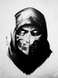 Image result for Scorpion Face Art Mortal Kombat