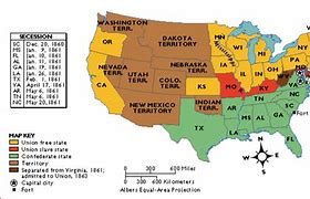 Image result for Civil War Map of the United States