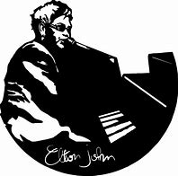 Image result for Elton John Silhouette Black and White