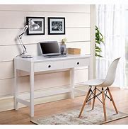 Image result for White Writing Desk with 2 Drawers