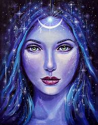 Image result for Night Goddess and Moon