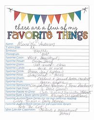 Image result for Your Favorite Things List
