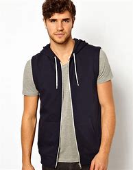 Image result for Blue Sleeveless Pullover Hoodie