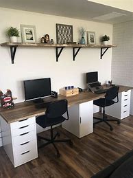 Image result for Double Desk Setup
