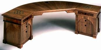 Image result for Curved Wood Desk