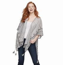 Image result for Women's Sonoma Goods For Life Patched Block Print Kimono, Blue