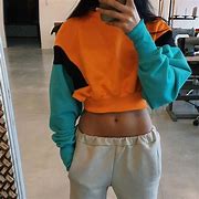 Image result for Black Crop Top Hoodie and Tights