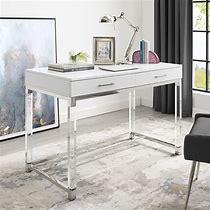 Image result for Modern Gloss White Desk with Drawers