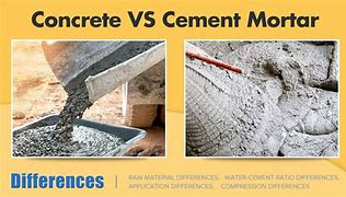 Image result for Difference Between Mortar and Concrete