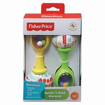 Image result for Fisher-Price Rattle 'N Rock Maracas, Blue/Orange [Amazon Exclusive] 2 Count (Pack Of 1)