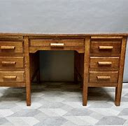 Image result for Vintage Oak Desk with 4 Drawers