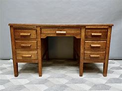 Image result for Solid Wood Industrial Desk with Drawers