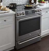 Image result for Electric Range Black with Warming Drawer