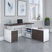 Image result for L-shaped Desk White Wood