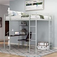 Image result for Metal Loft Bed with Desk