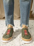 Image result for Fringe Tassels Slide Hollow-Out Round Toe Casual Women Sneakers Green%2F43