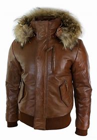 Image result for Fur Hooded Leather Jacket