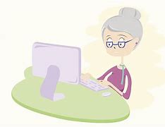 Image result for Cartoon Senior Citizen with Computer Tablet