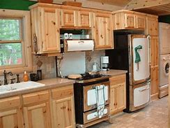 Image result for Unfinished Pine Kitchen Cabinets