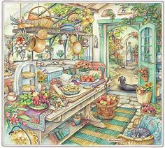 Pie Kitchen Painting by Kim Jacobs - Pixels