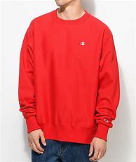Image result for Champion Red Crew Neck