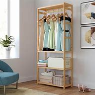 Image result for wood clothes hangers rack