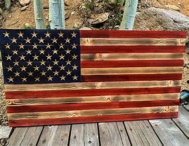 Image result for Wooden American Flag
