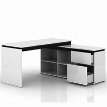 Image result for White Gloss Desk Storage