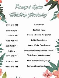 Image result for Wedding Itinerary Templates Free