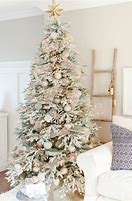 Image result for Flocked Christmas Tree with Colored Lights