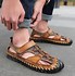 Image result for Men's Sandals Comfort Shoes Slingback Sandals Casual Beach Walking Shoes Cowhide Breathable Dark Brown Spring Summer US13.5 / EU47 / UK12.5 / CN50