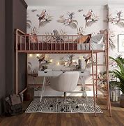 Image result for Atwater Living Kalvin Twin Metal Loft Bed, Rose Gold, Rose By Ashley Homestore, Furniture > Bedroom > Beds > Twin. On Sale - 36% Off