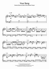 Image result for Sheet Music for Your Song by Elton John