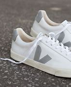 Image result for White Leather Veja Sneakers Grey V