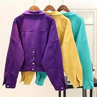 Image result for Colored Jean Jackets for Women