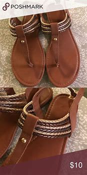 Image result for Gold Rocawear Sandals Low