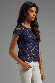 Image result for Navy Blue Lace Tops for Women