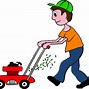 Image result for Cartoon Character Lawn Mowing