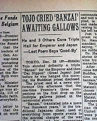 Image result for Tojo Hanged