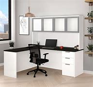 Image result for L-shaped Desk Hutch