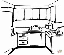 Image result for White Kitchen Cabinets with Black Appliances