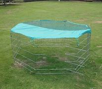 Image result for Pawhut Outdoor Metal Dog Kennel, Pet Playpen With Steel Lock, Mesh Sidewalls And Cover For Backyard & Patio, 7.5' X 7.5' X 5.7'