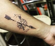 Image result for Arrow Compass Tattoo Design for Men