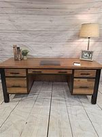 Image result for Wood and Metal Executive Desk