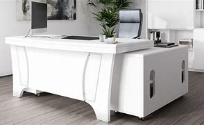 Image result for White Contemporary Office Desk