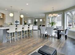 Image result for Coordinating Wallpaper and Paint in Open Concept Kitchen and Dining Room