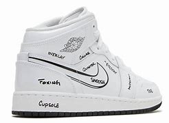 Image result for Air Jordan 1 Mid Big Kids' Shoes In White, Size: 3.5Y | DQ1864-100