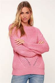 Image result for Pink Knit Sweater